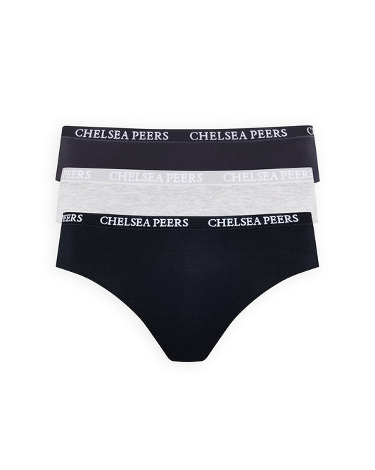 TENCEL™ Modal Three Pack Brazilian Knickers - Navy, Grey & Black
