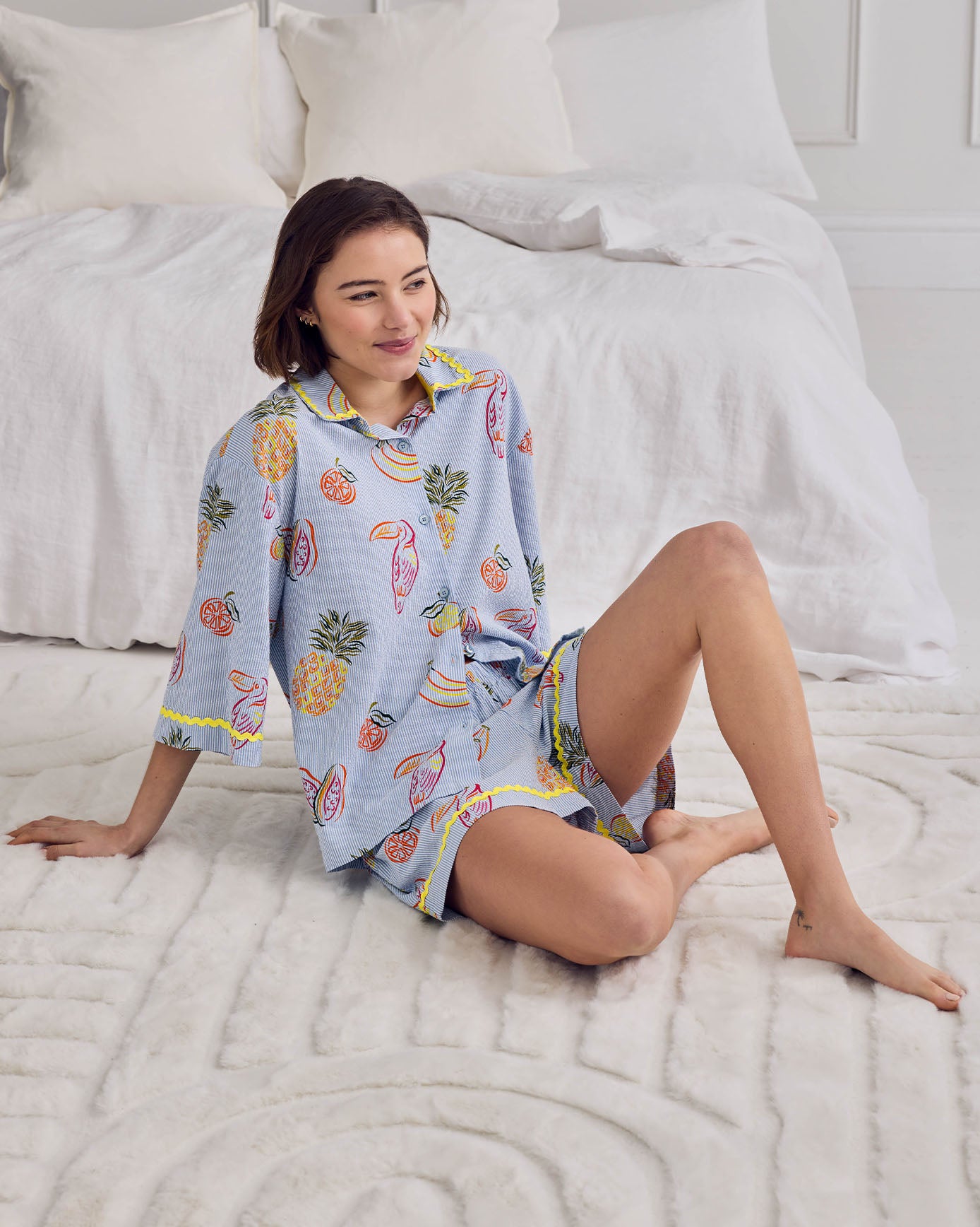 Organic Cotton Toucan & Fruit Print Short Pyjama Set