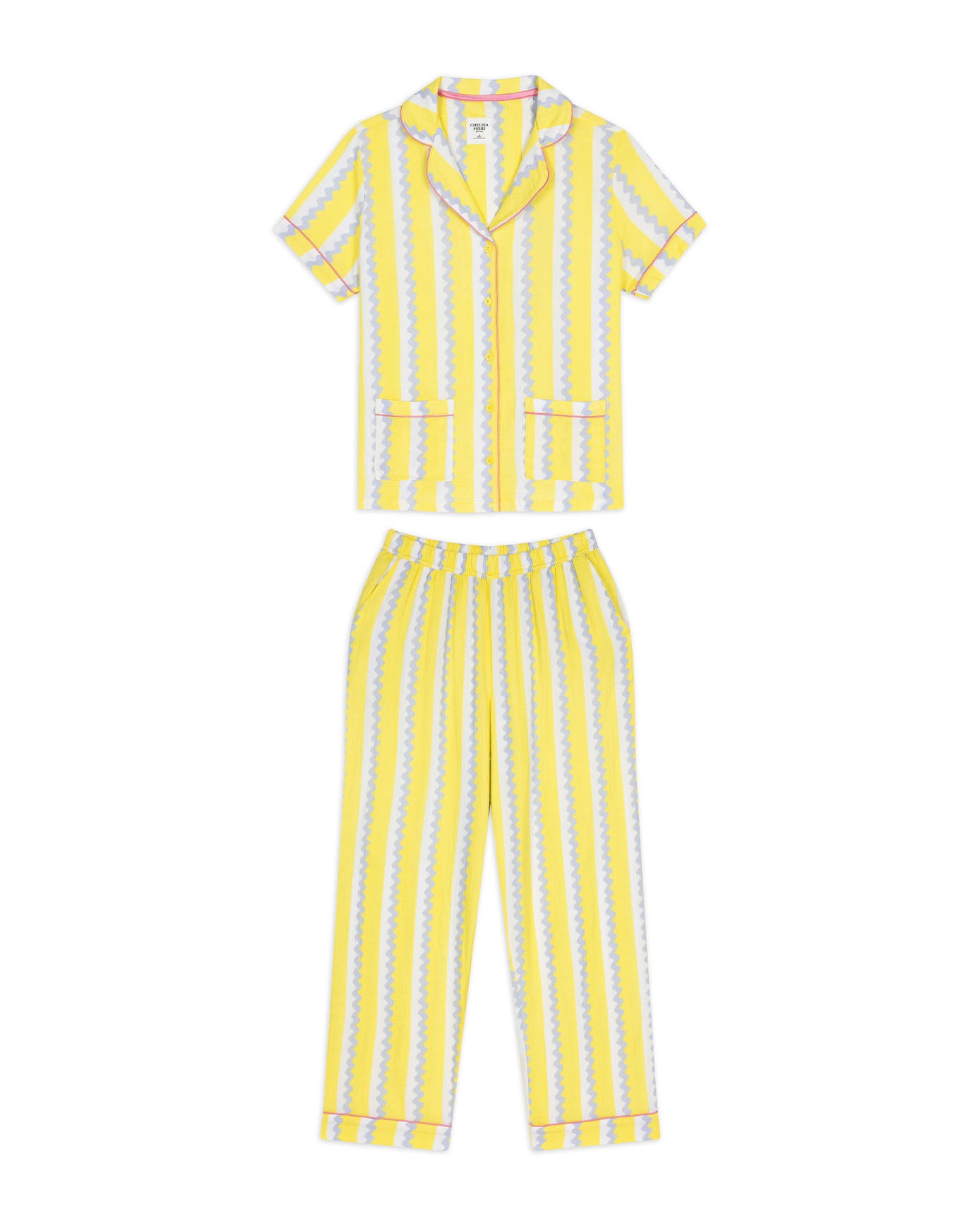 Organic Cotton Cheesecloth Wiggle Stripe Long Pyjama Set