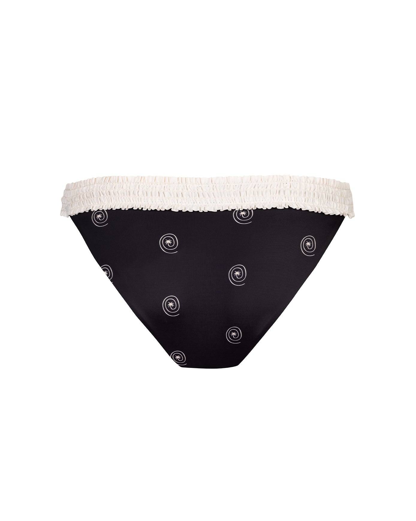 Palm Loop Print Bikini Bottoms - Black & White