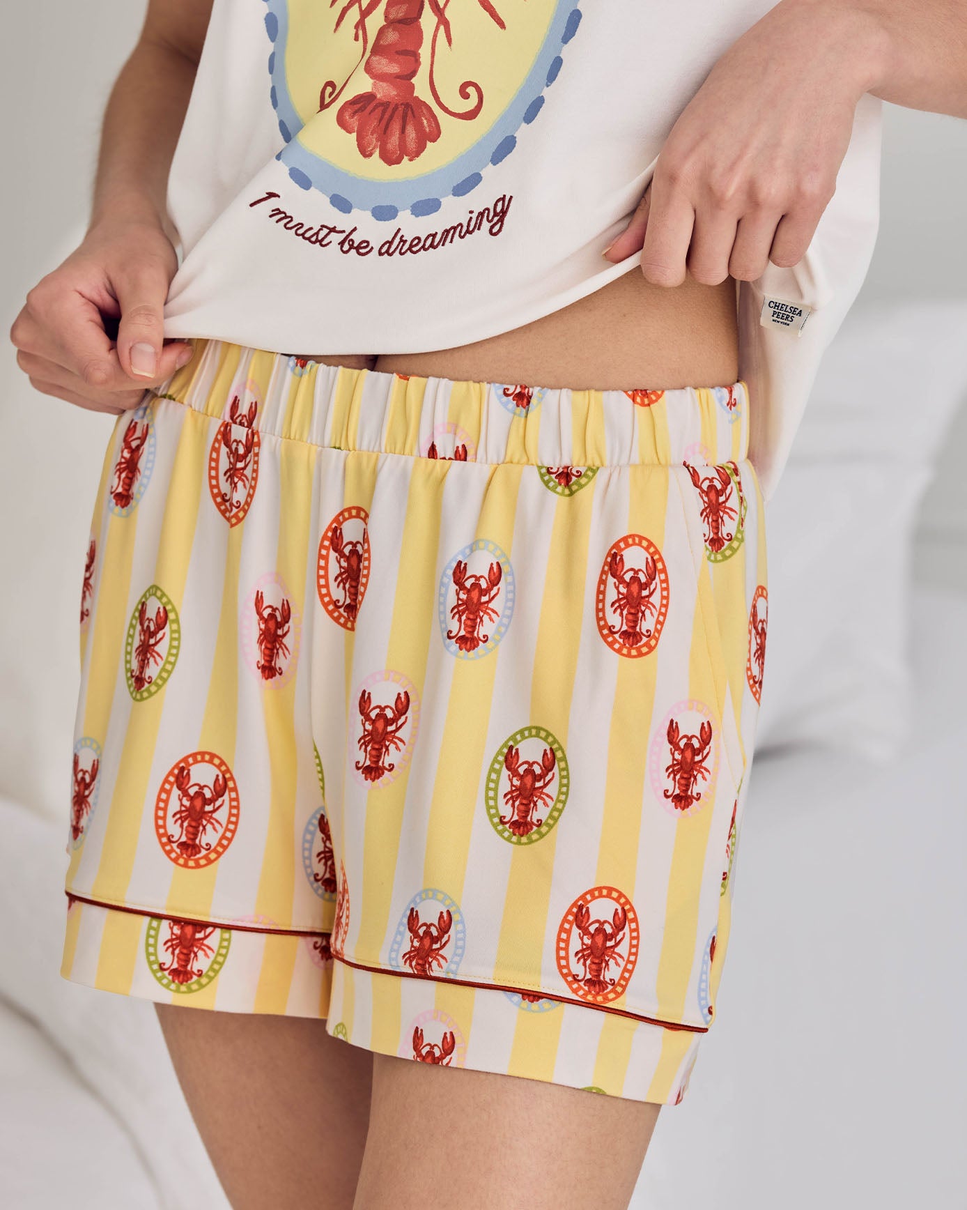 Lobster Stripe Graphic Tee Short Pyjama Set