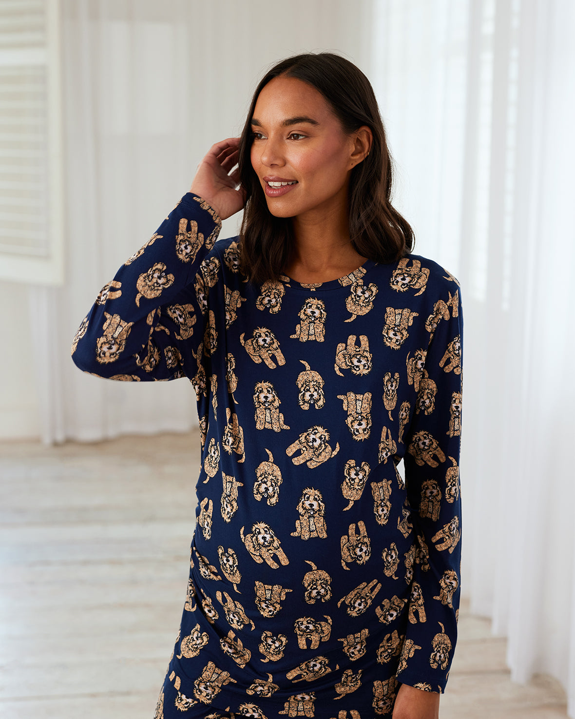 Maternity Cockapoo Print Long Pyjama Set