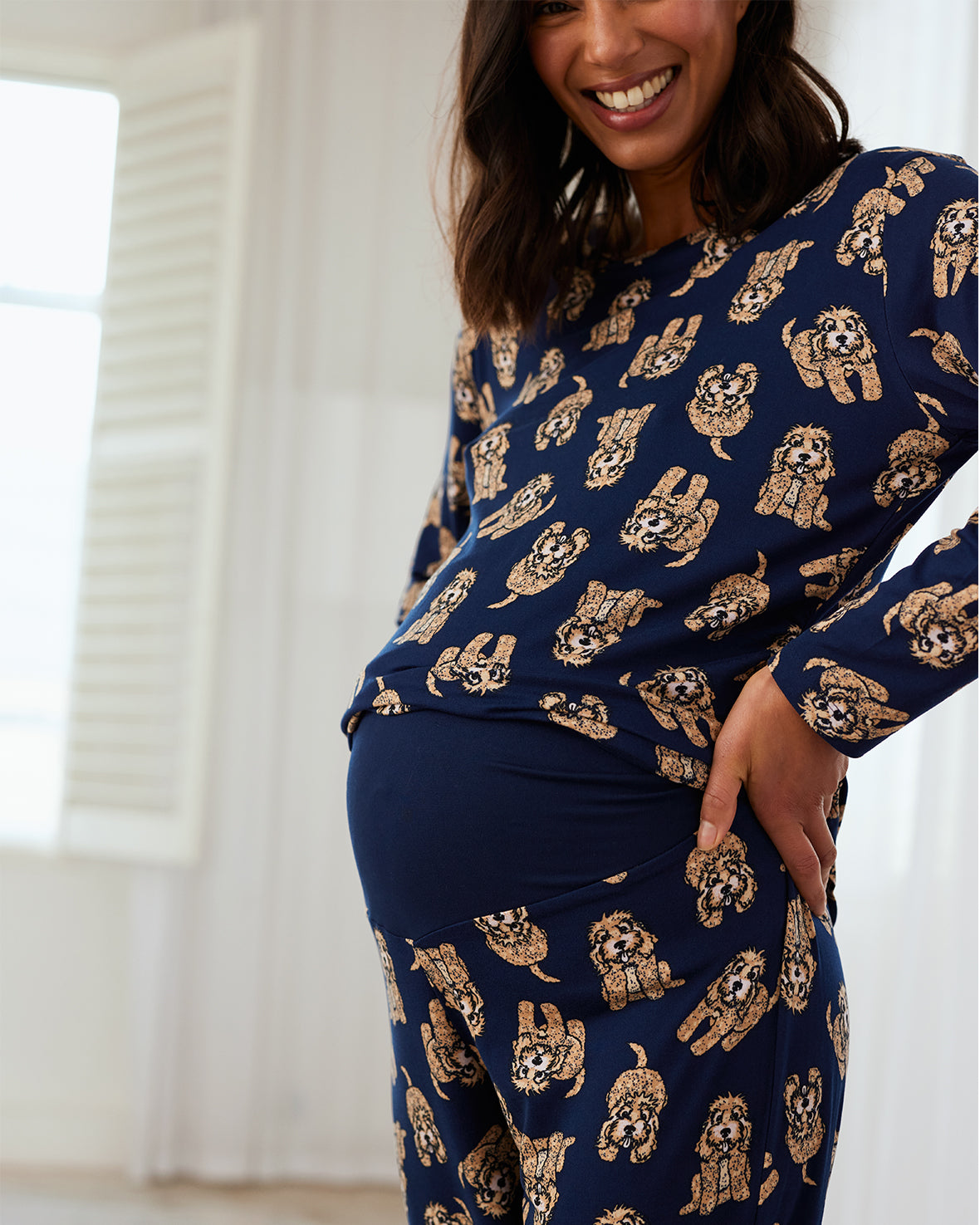 Maternity Cockapoo Print Long Pyjama Set