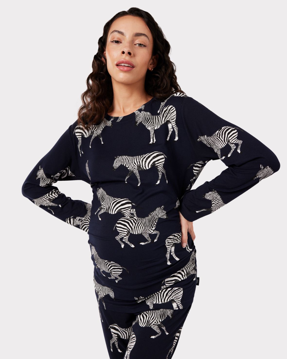 Maternity Navy Zebra Print