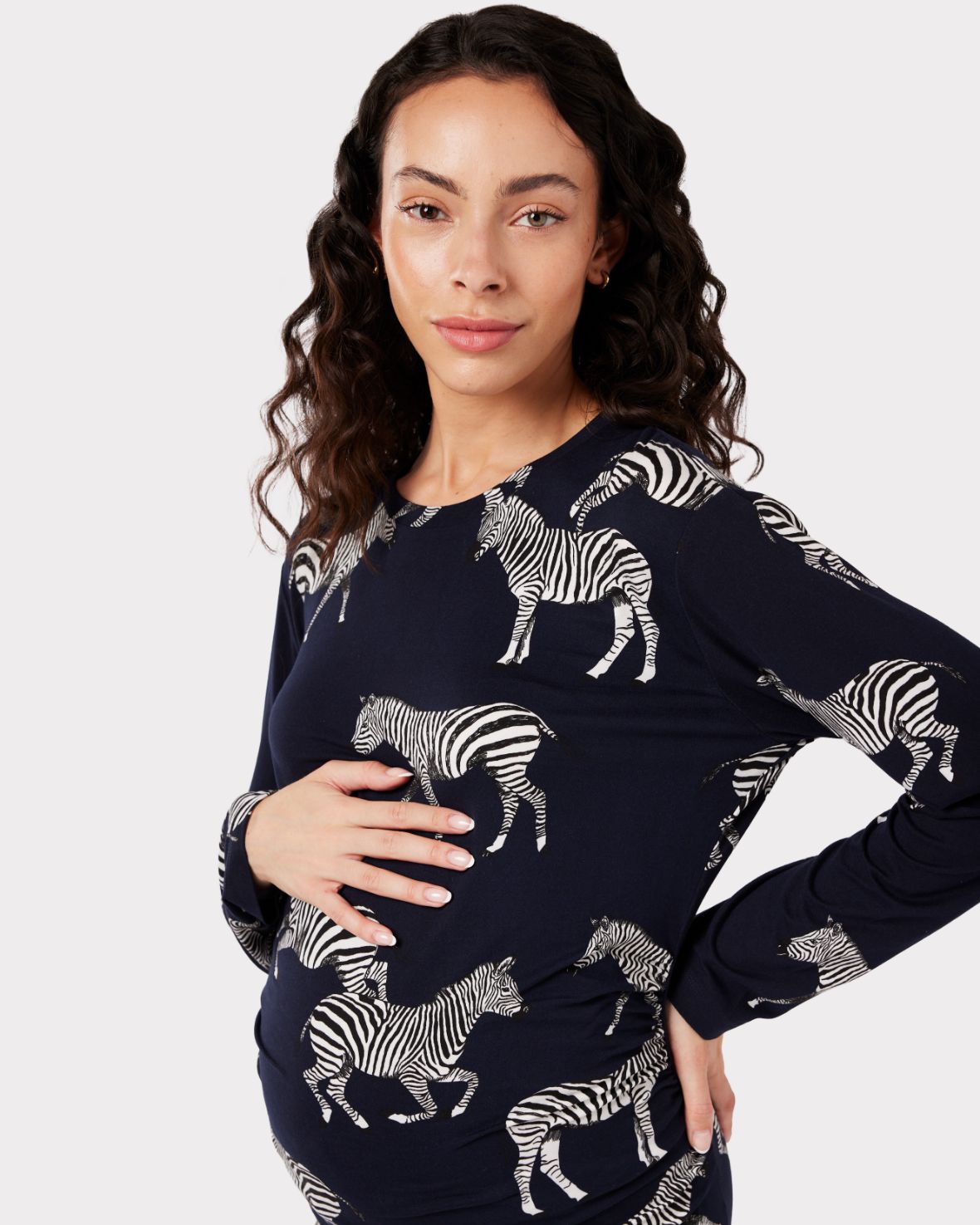 Maternity Navy Zebra Print