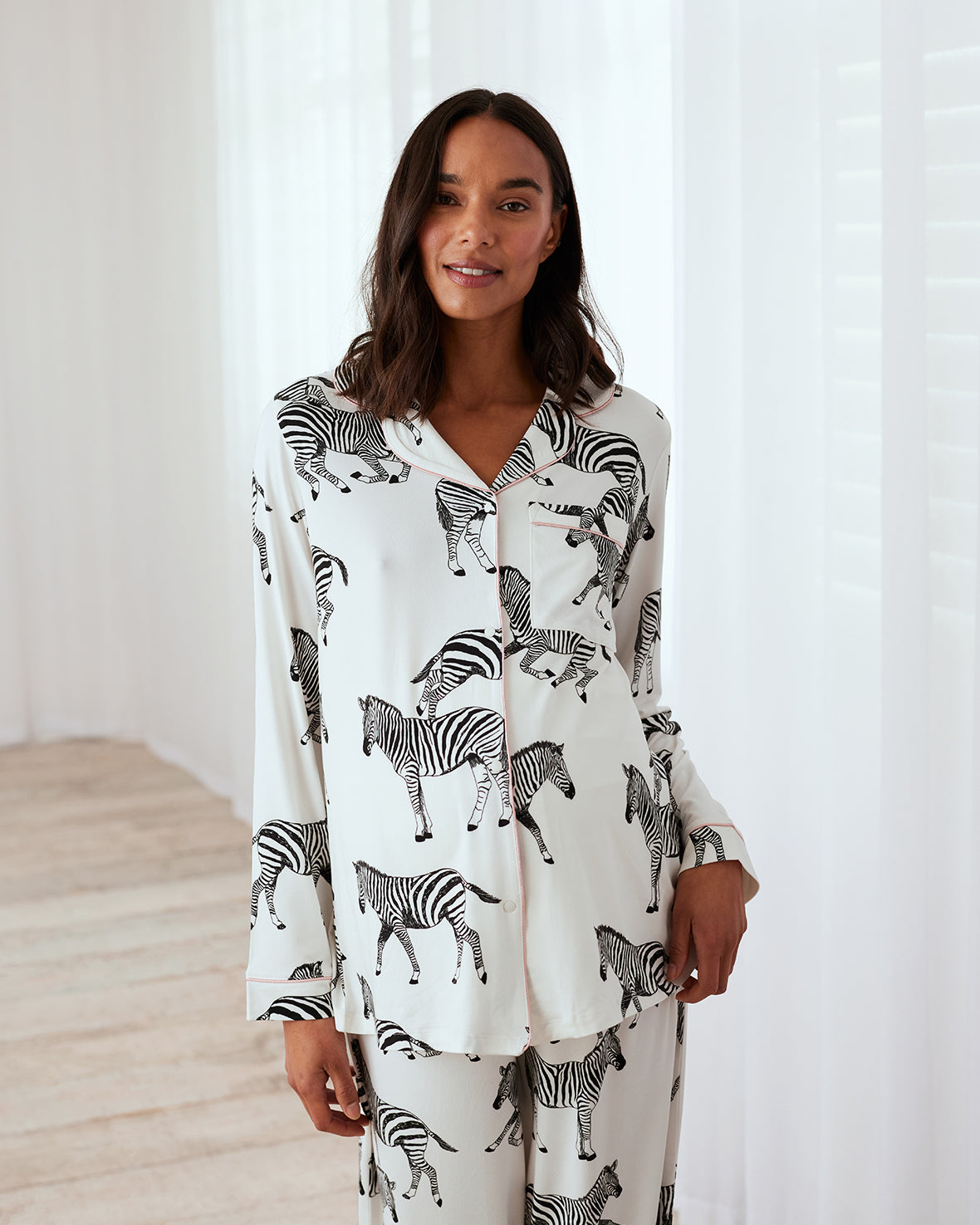 Maternity Zebra Print Long Pyjama Set