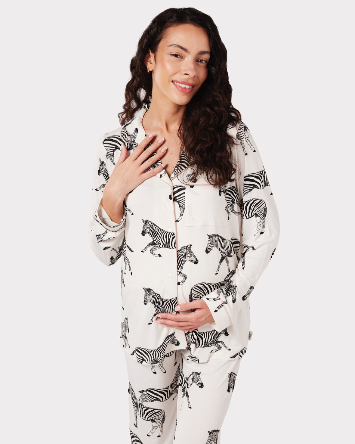 Maternity Zebra Print Long Pyjama Set