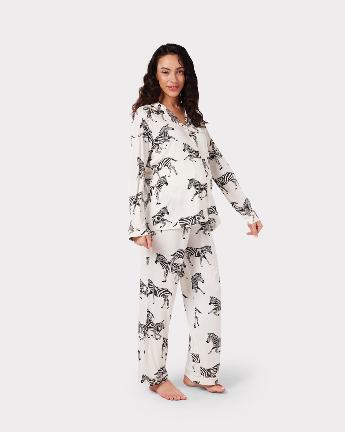 Maternity Zebra Print Long Pyjama Set