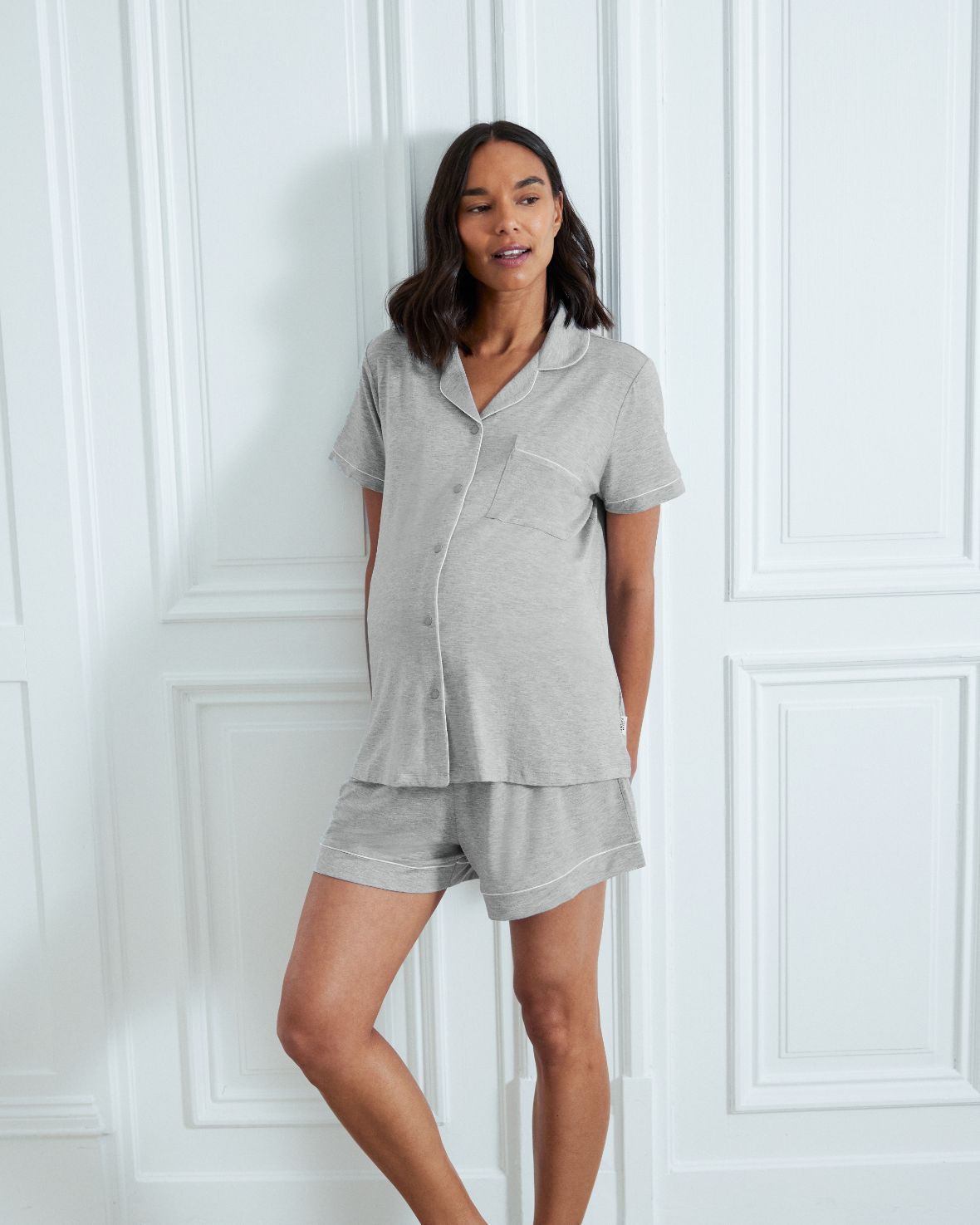 Maternity TENCEL™ Modal Short Button Up Pyjama Set