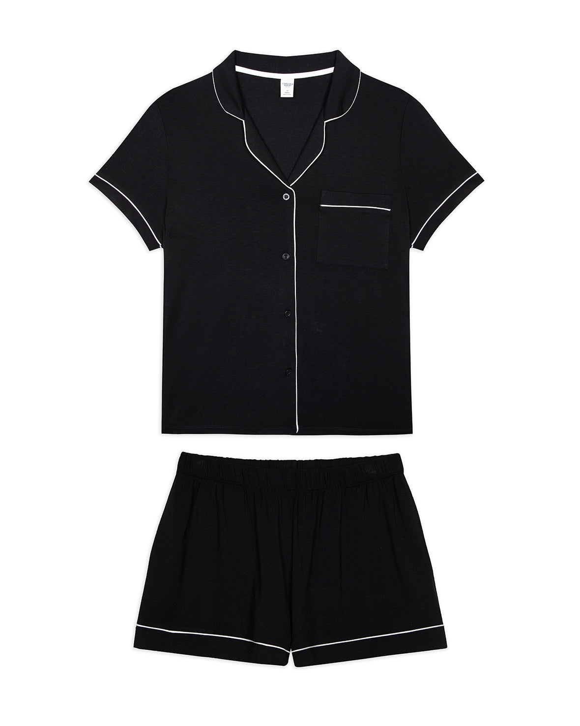 TENCEL™ Modal Short Button Up Pyjama Set - Black