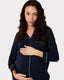 Maternity Modal Button Up Long Pyjama Set - Navy