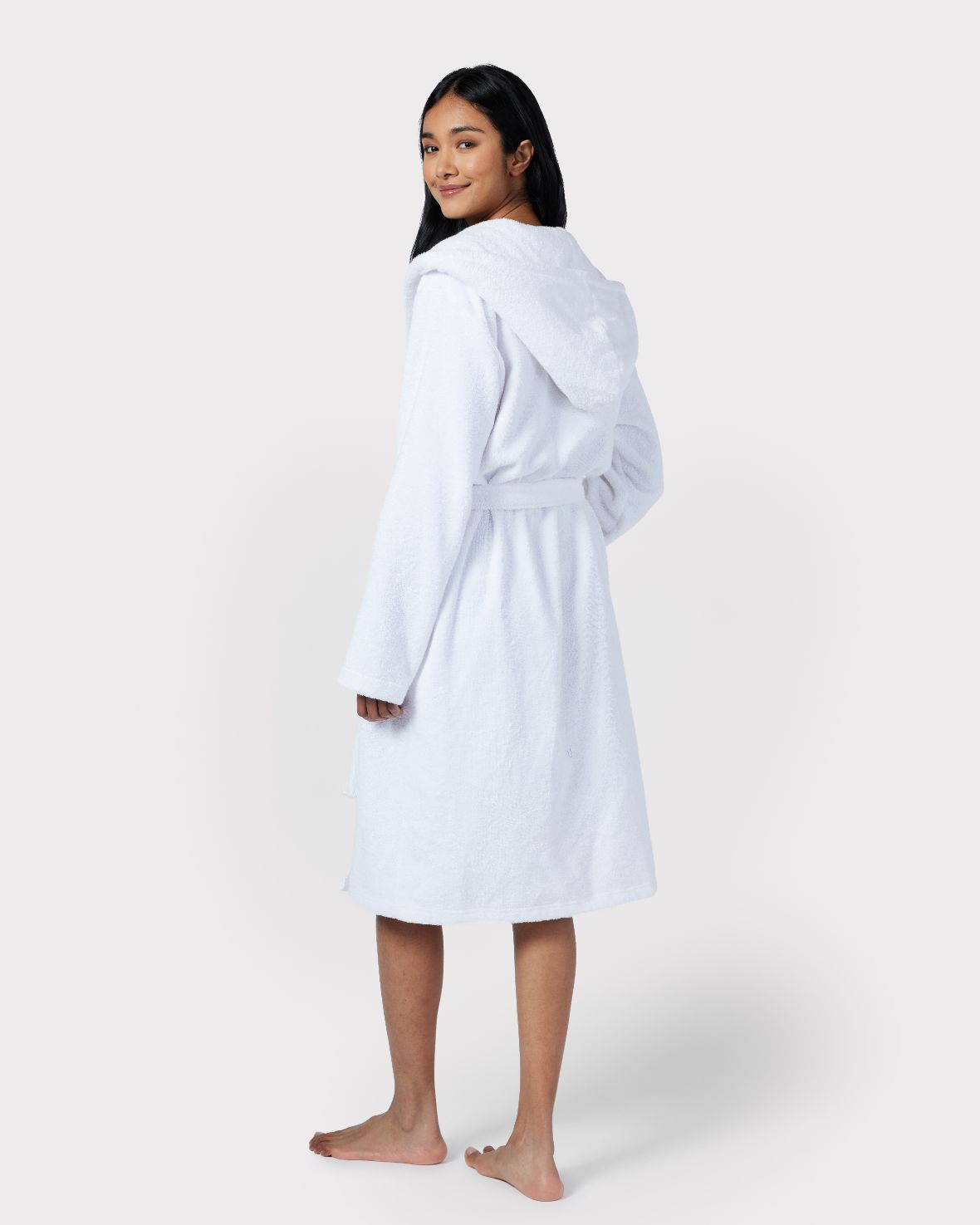 Towelling Dressing Gown - White