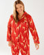Satin Red Giraffe Print Long Pyjama Set