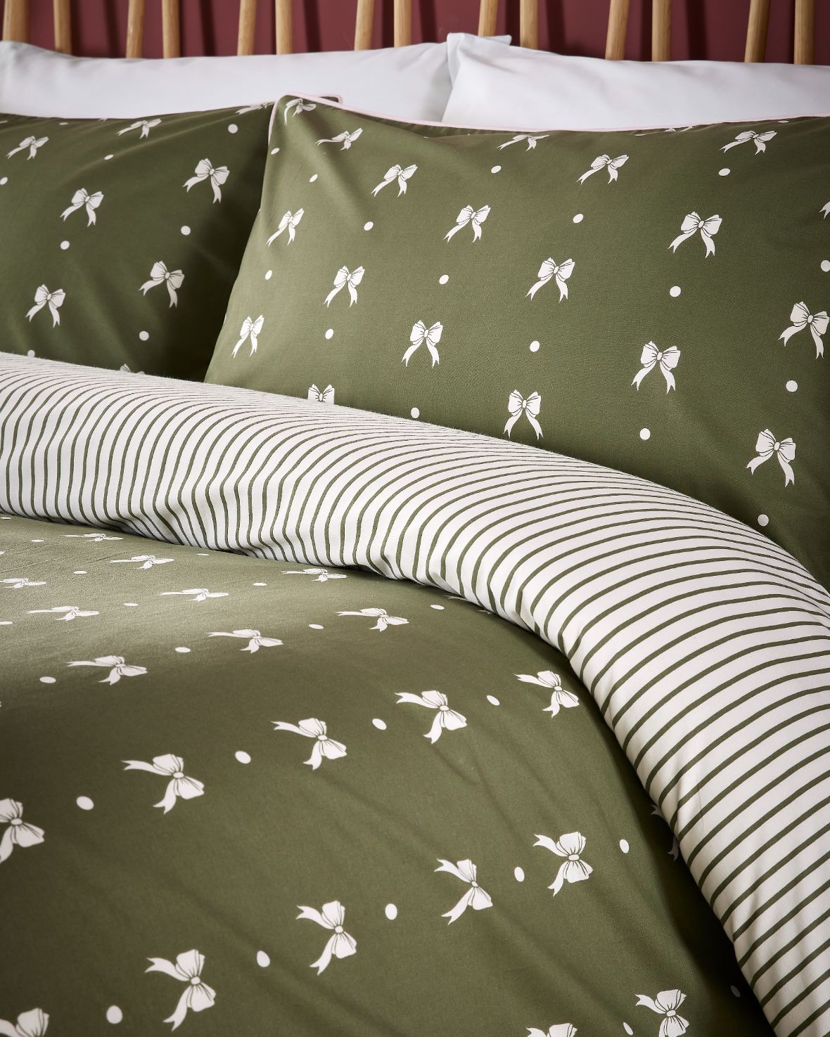 Cotton Ribbon Bow Print Bedding Set