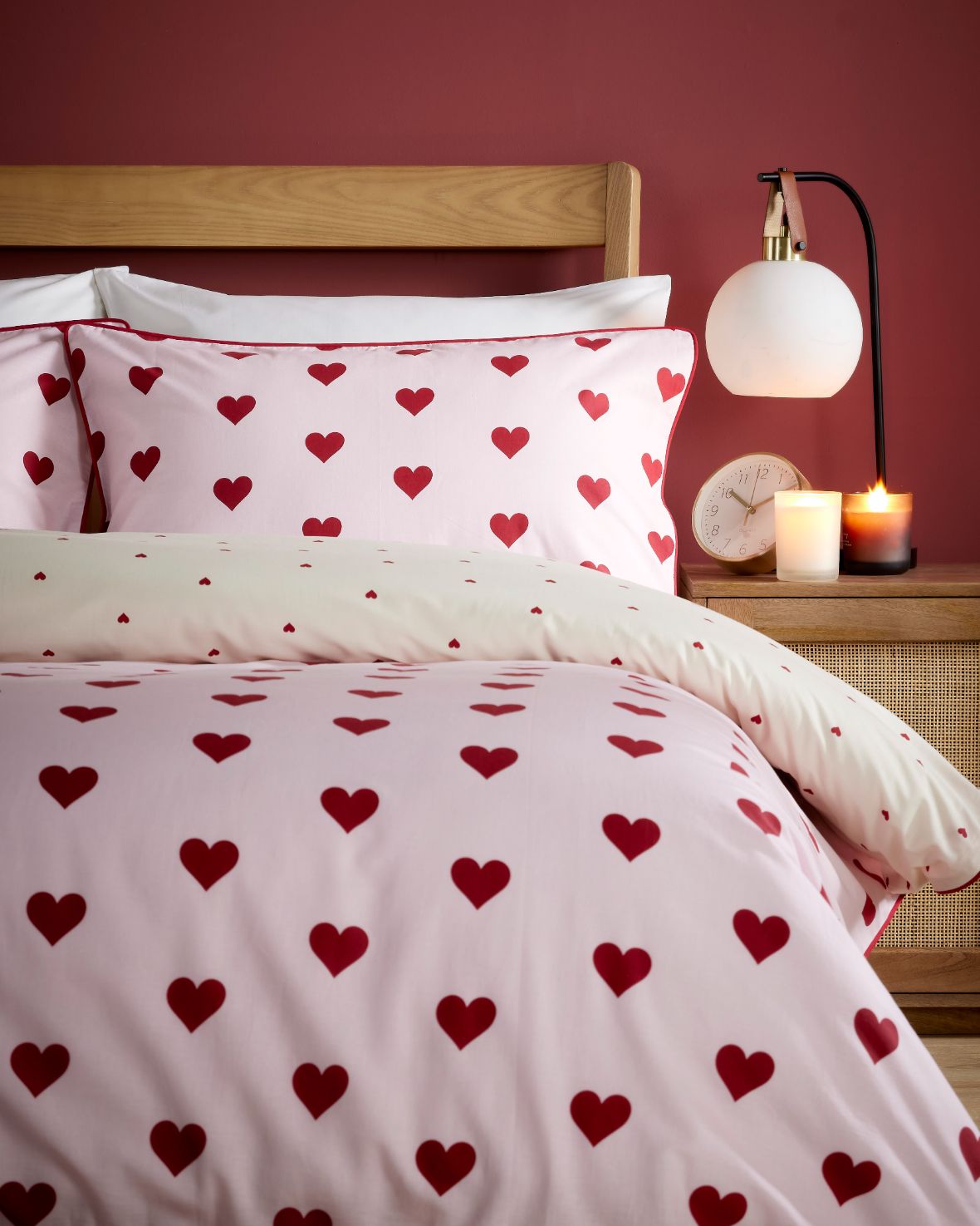 Cotton Heart Spot Print Bedding Set