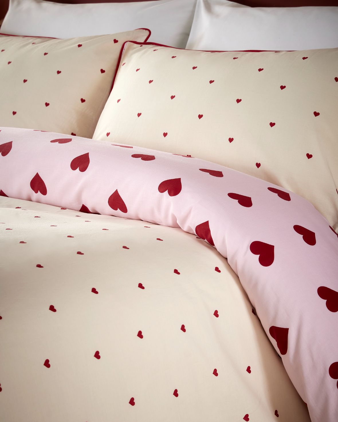 Cotton Heart Spot Print Bedding Set