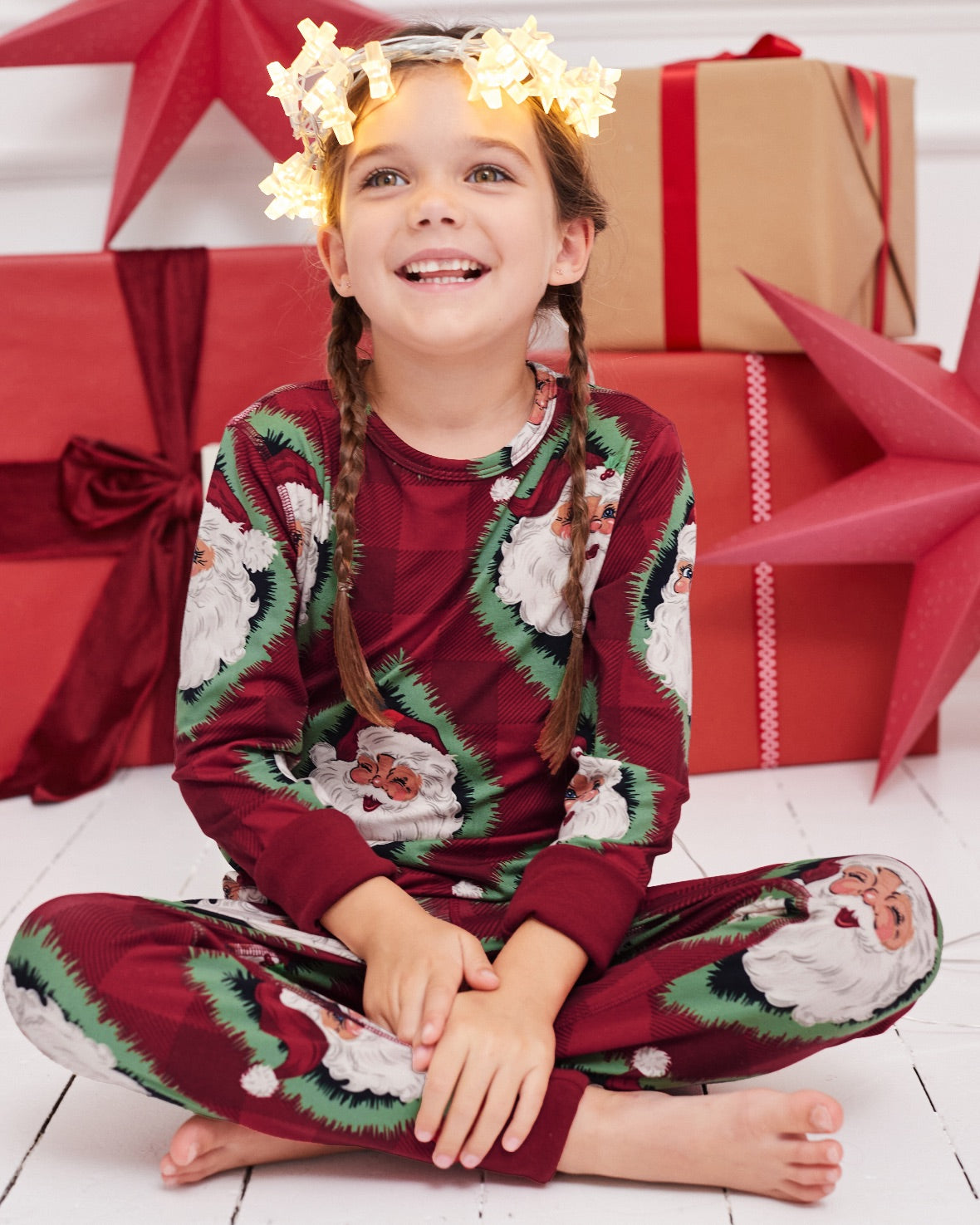 Christmas Jolly Santa Print Matching Family Pyjamas