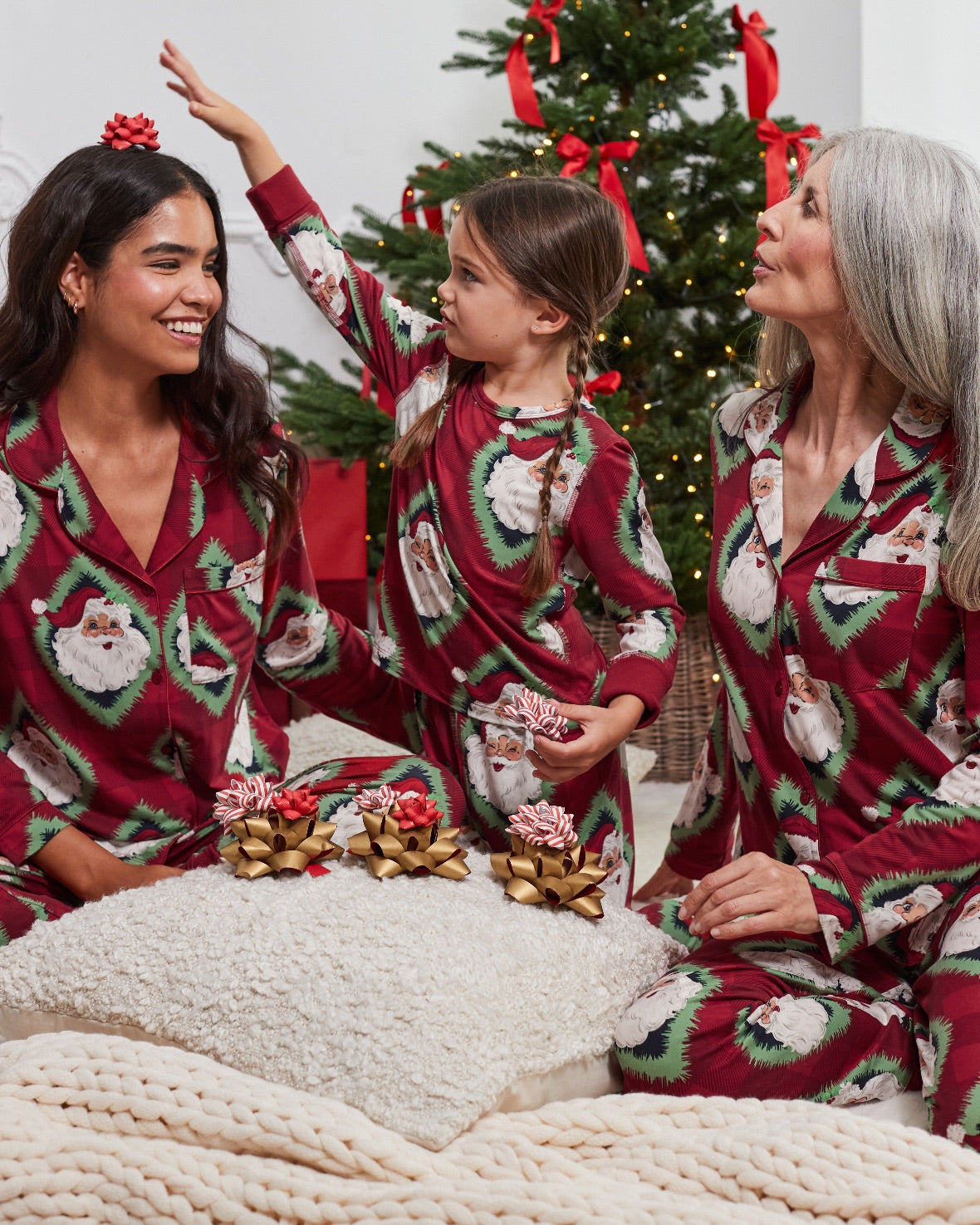 Christmas Jolly Santa Print Matching Family Pyjamas