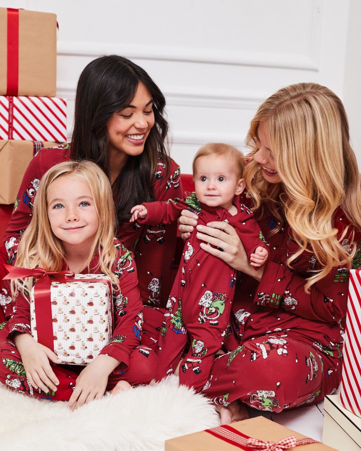 Christmas Santa Snowball Print Matching Family Pyjamas