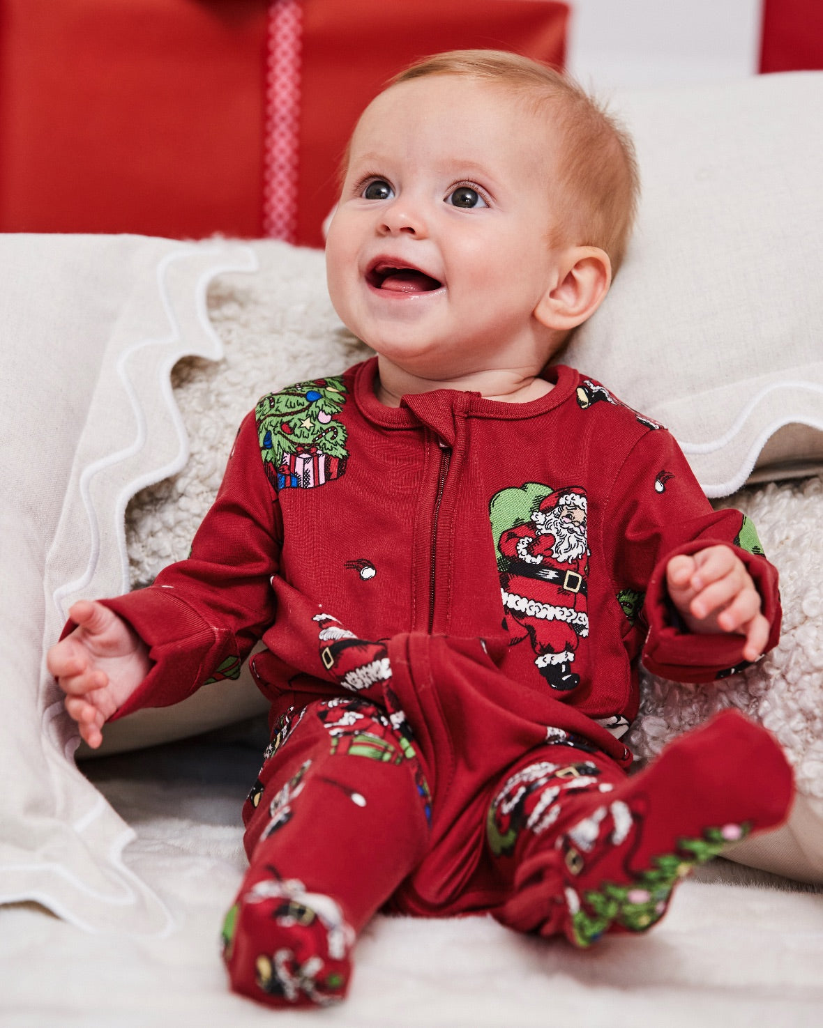 Christmas Santa Snowball Print Matching Family Pyjamas