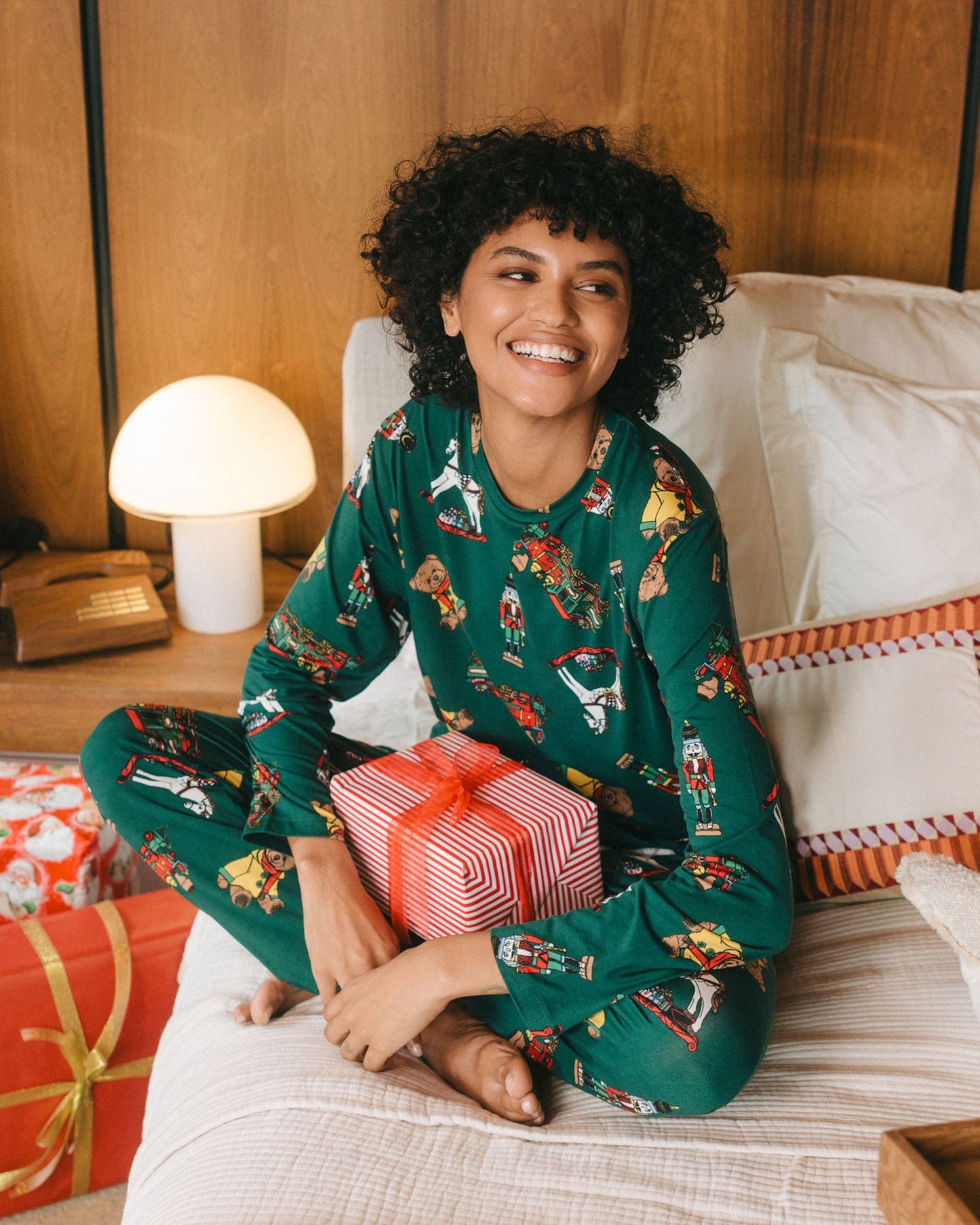 Christmas Toys Print Long Pyjama Set