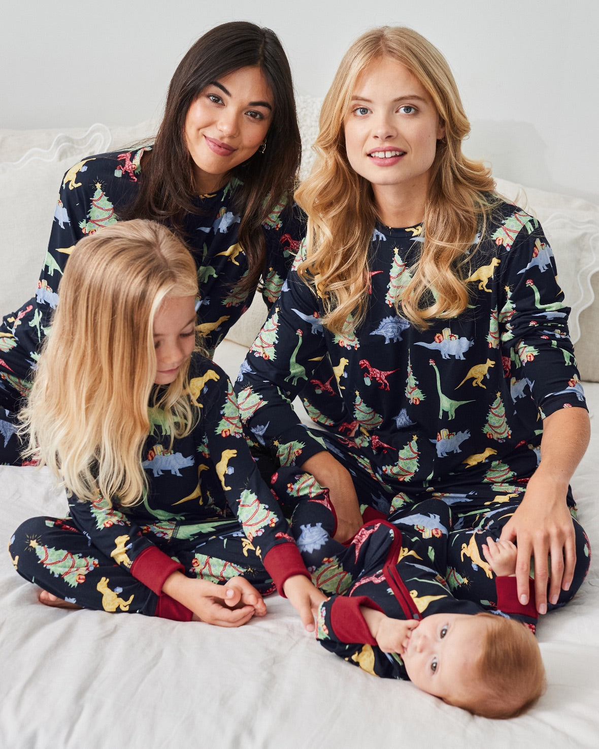 Christmas Dinosaur Print Matching Family Pyjamas