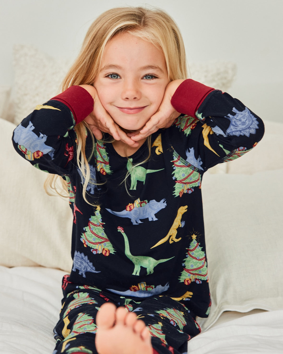 Christmas Dinosaur Print Matching Family Pyjamas