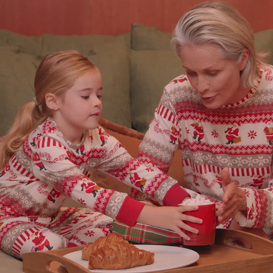 Musical Santa Fair Isle Print Matching Family Pyjamas