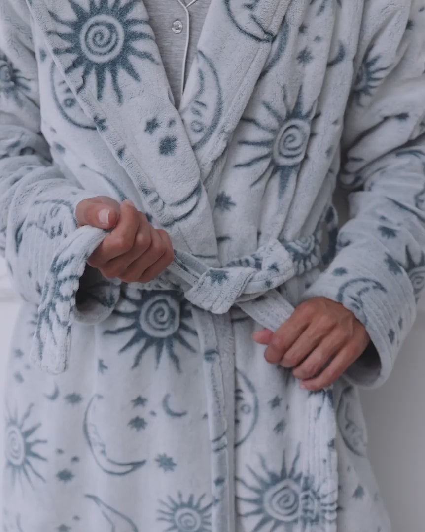 Fleece Burnout Celestial Sky Dressing Gown