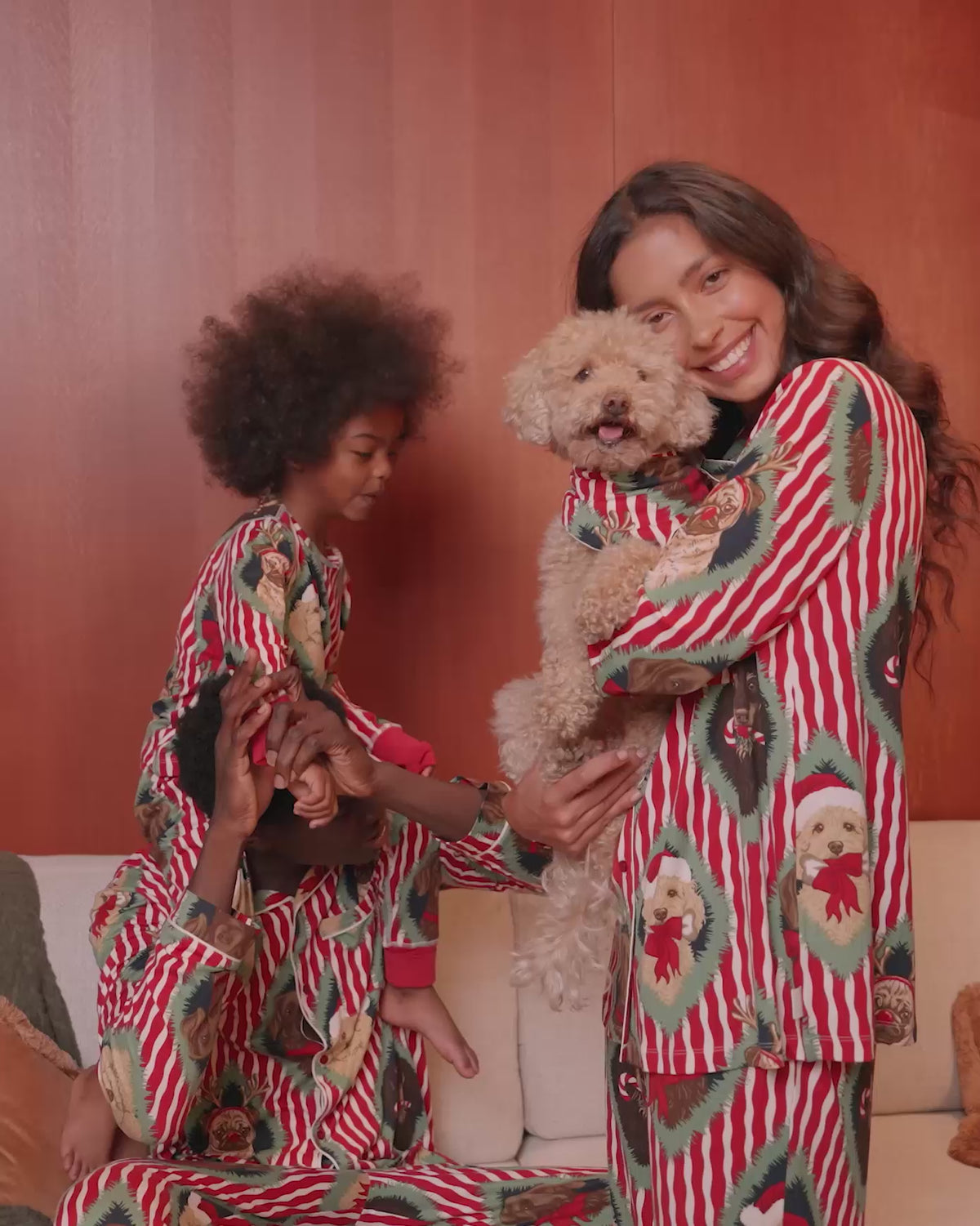 Christmas Chip & Friends Stripe Print Matching Family Pyjamas