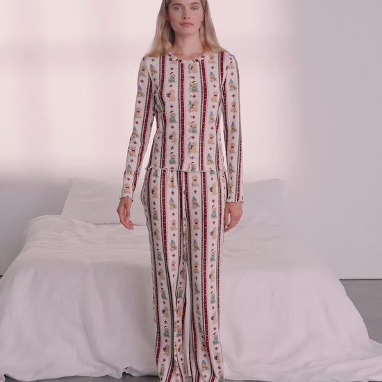 Christmas Chip the Cockapoo Stripe Print Long Pyjama Set