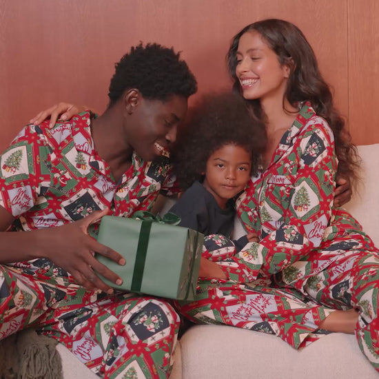 Organic Cotton Christmas Patchwork Print Matching Family Pyjamas
