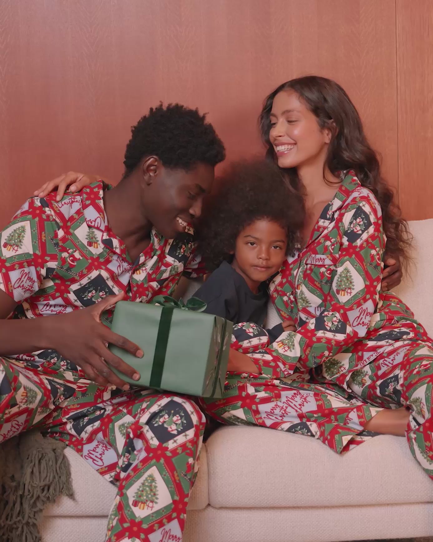 Organic Cotton Christmas Patchwork Print Matching Family Pyjamas