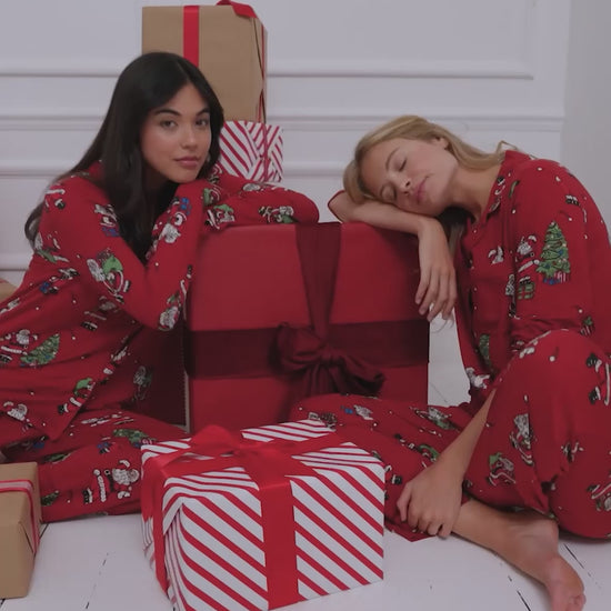 Christmas Santa Snowball Print Matching Family Pyjamas