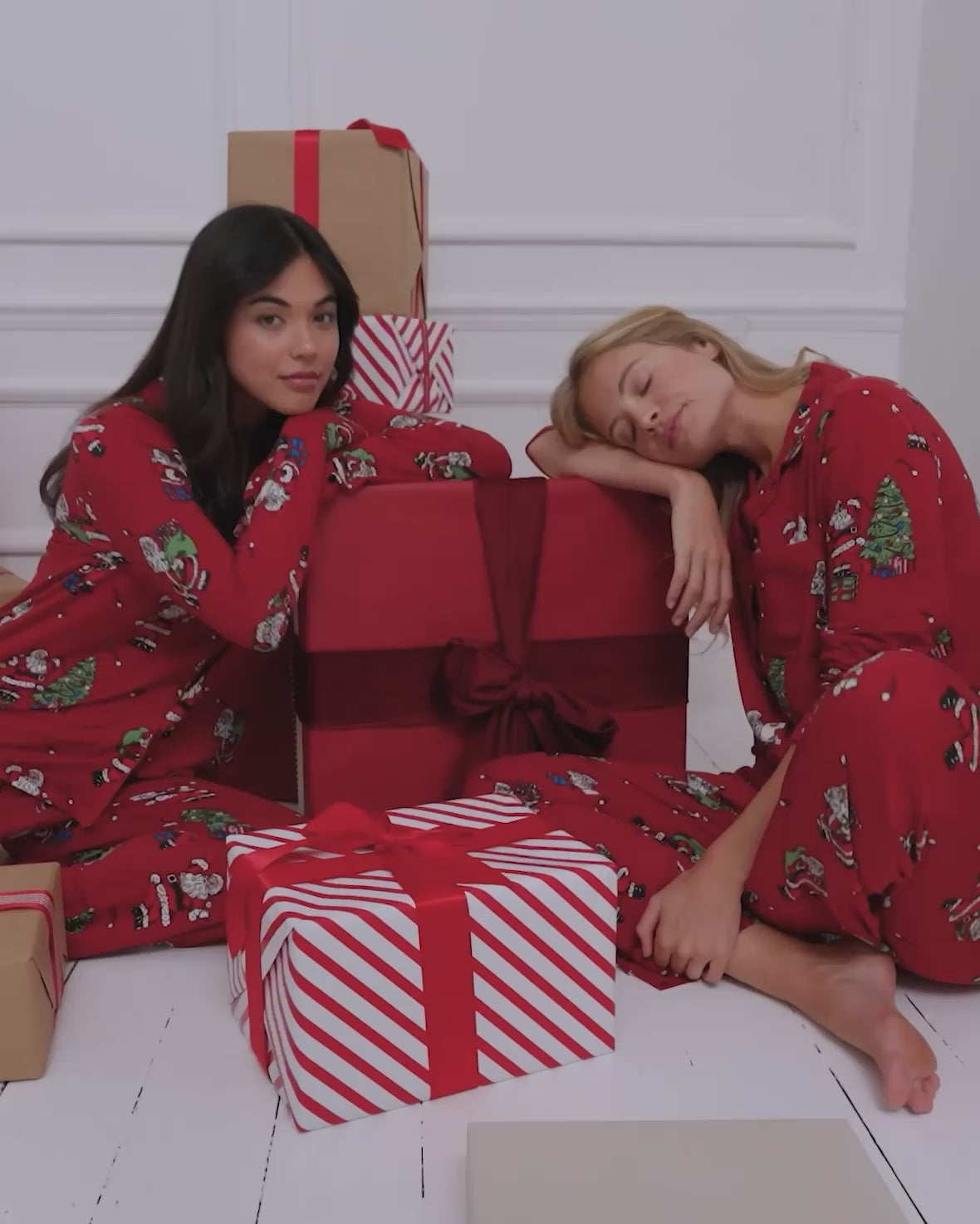 Christmas Santa Snowball Print Matching Family Pyjamas