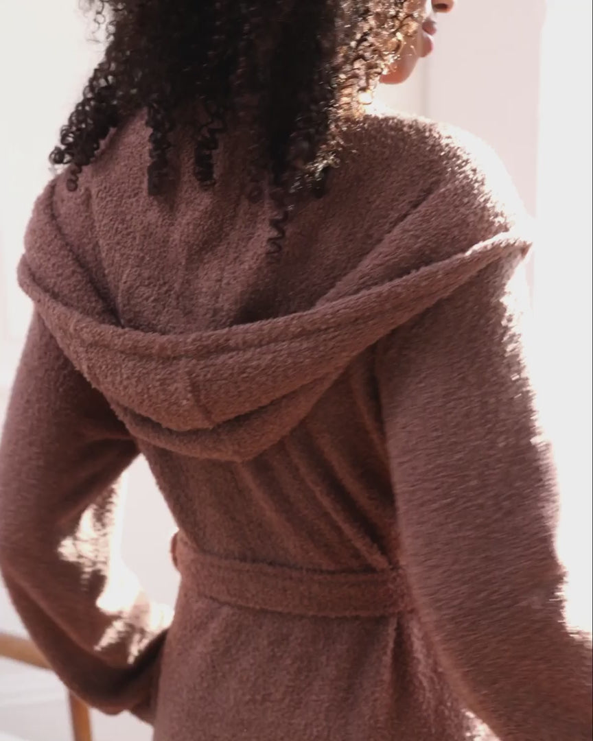 Bouclé Knit Dressing Gown