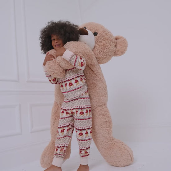 Peers the Bear Christmas Fair Isle Print Matching Family Pyjamas