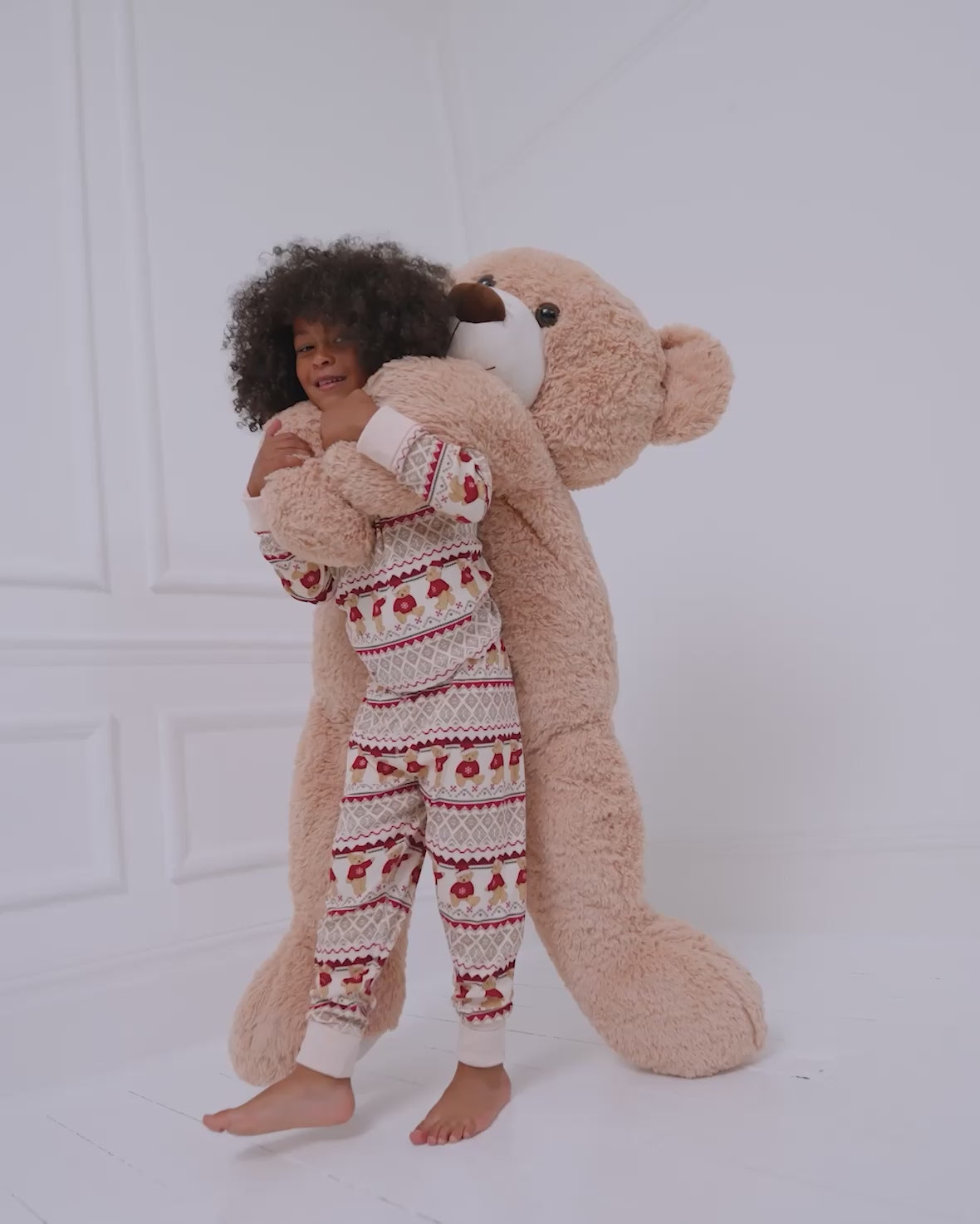 Peers the Bear Christmas Fair Isle Print Matching Family Pyjamas