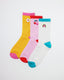 Yellow, Pink & White Bamboo Mix Socks, Pack of 3