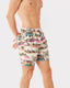 Men's Multicoloured Camping Print Drawcord Swim Shorts