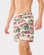 Men's Multicoloured Camping Print Drawcord Swim Shorts