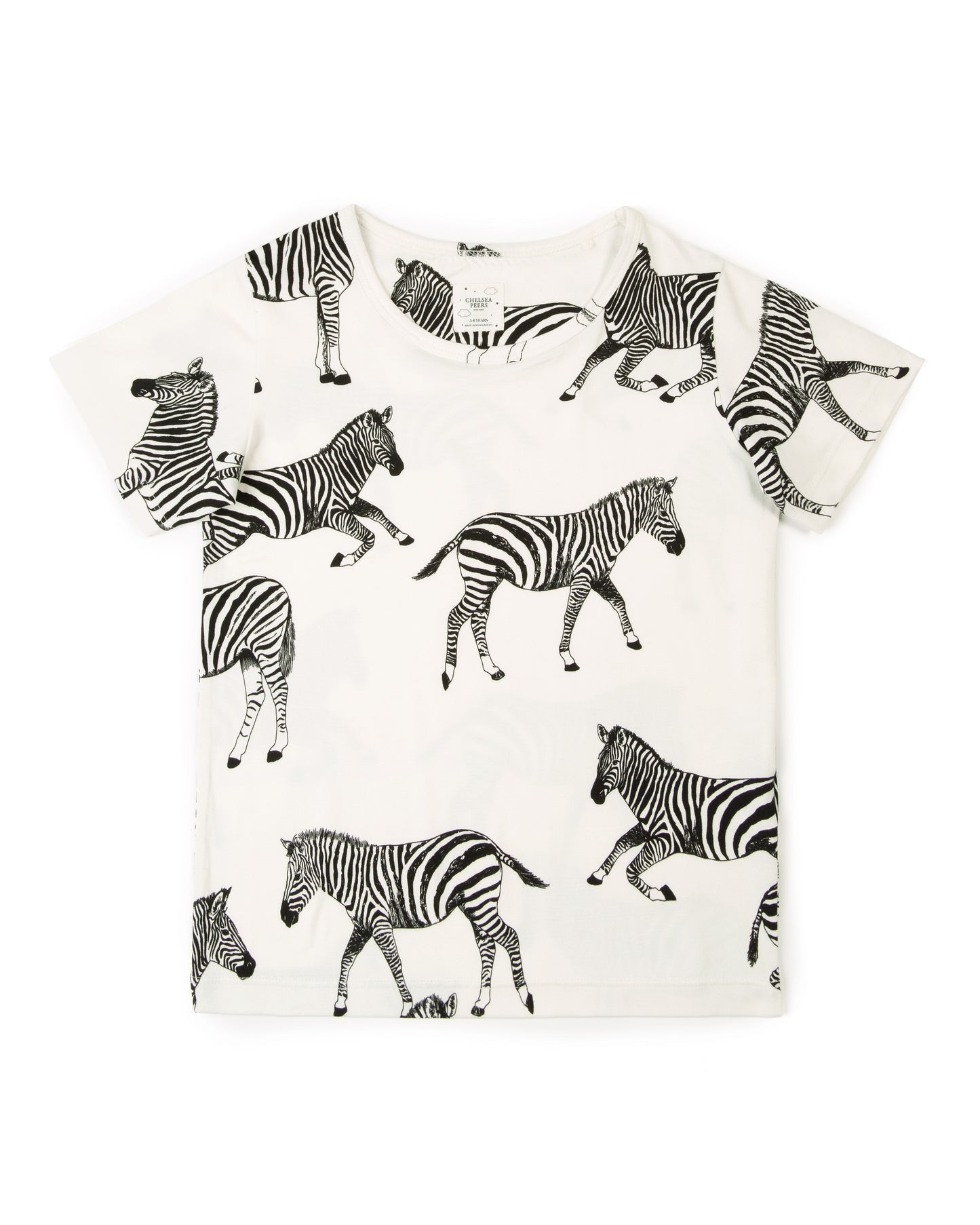 Kids' White Zebra Print T-shirt