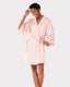 Satin Lace Trim Robe Dressing Gown - Blush