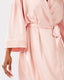 Satin Lace Trim Robe Dressing Gown - Blush