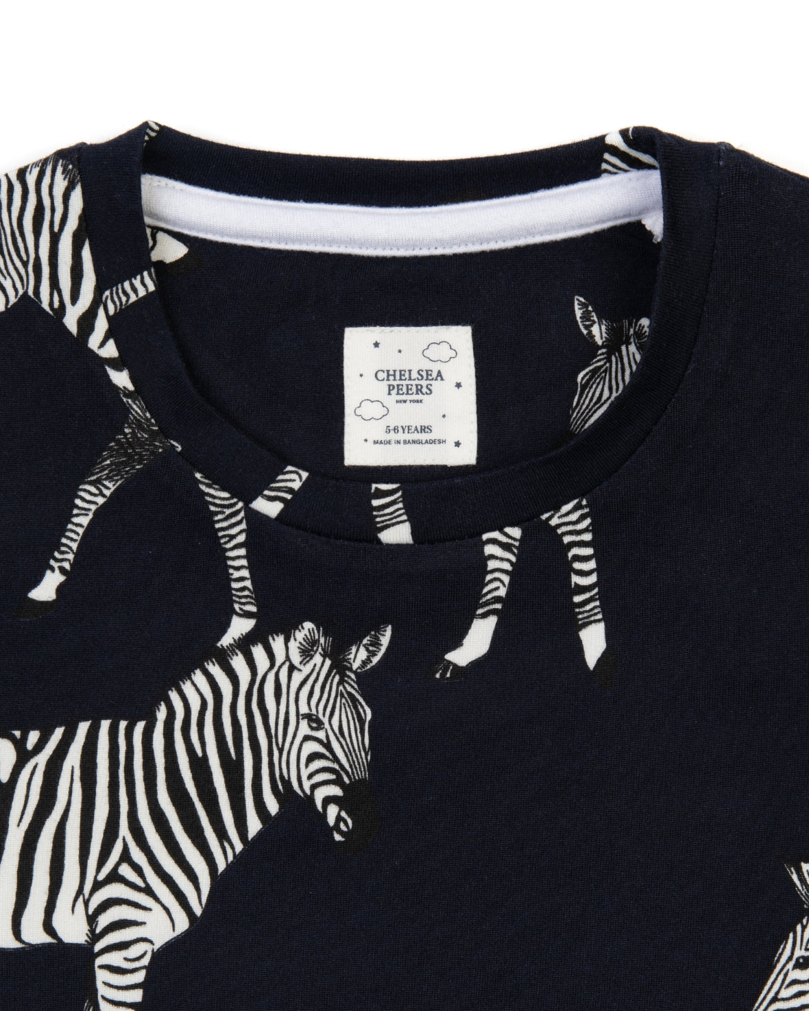 Kids' Navy Zebra Print Crewneck Short Pyjama Set